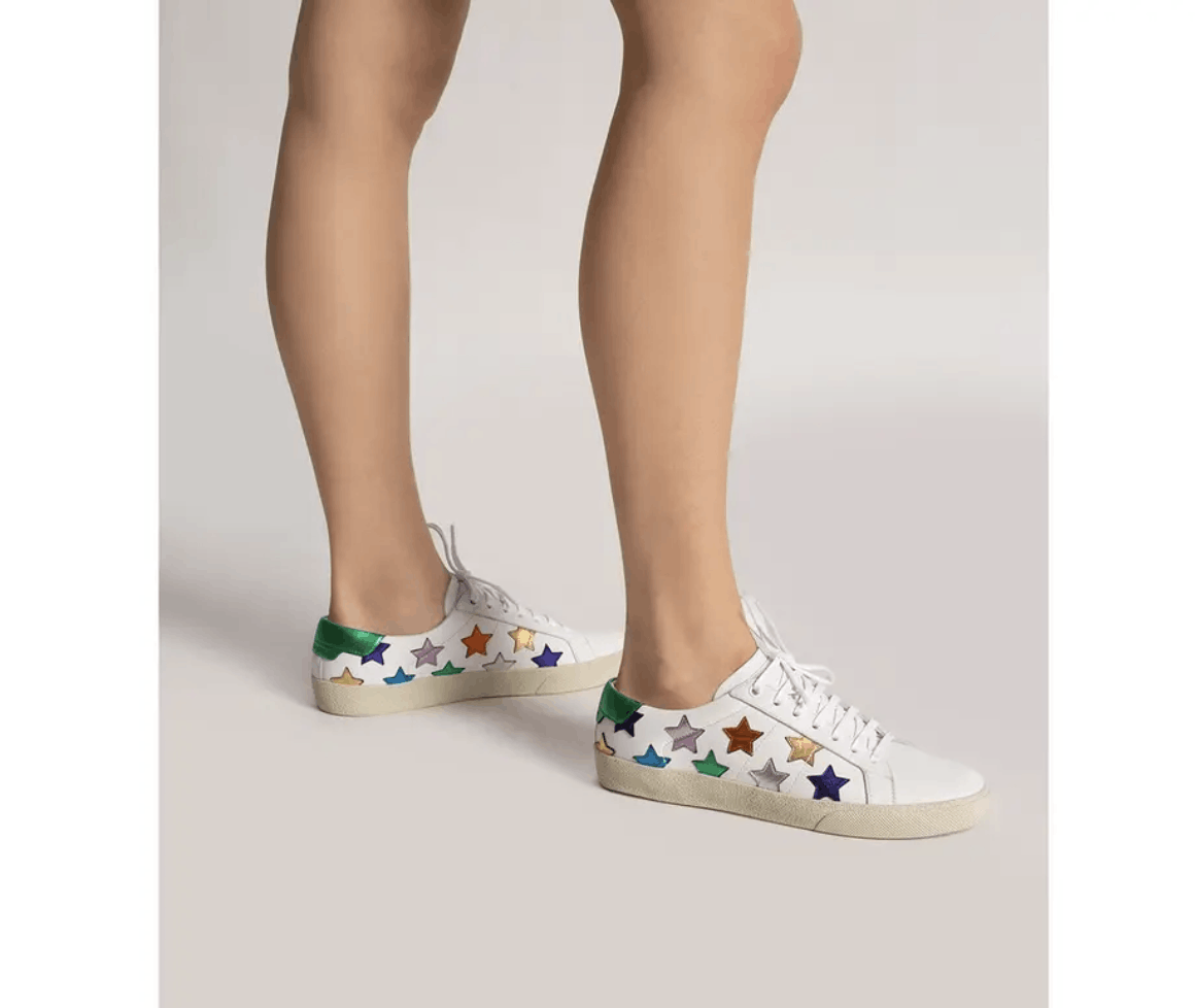 Saint Laurent Paris Saint Laurent - Court Leather Trainers with Stars - 38.5 Size US 8.5 / IT 38.5 - 3 Thumbnail