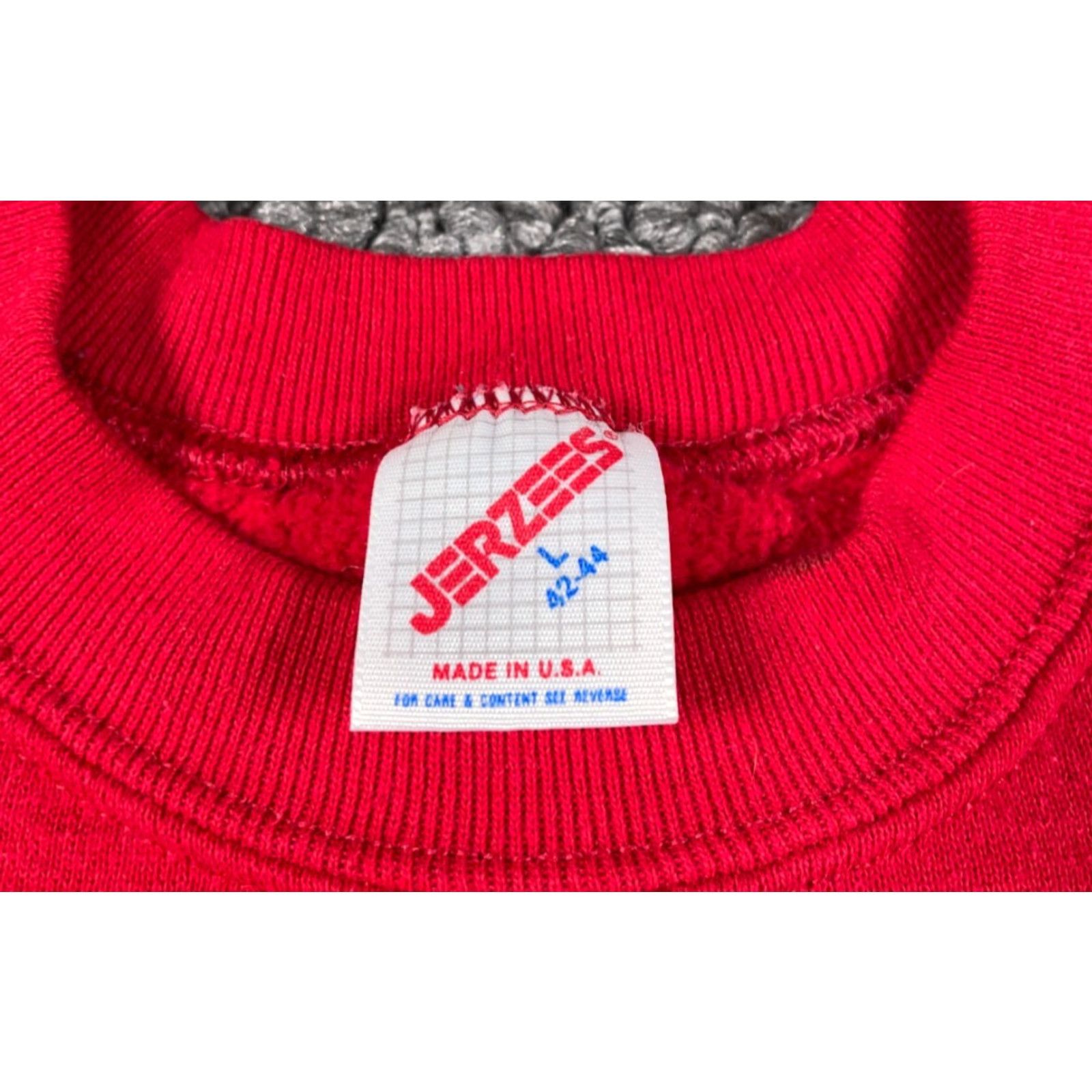 Jerzees VINTAGE Jerzees Sweatshirt 90s Christmas Kittens Raglan Sleeve Red Crew Neck Pullover Adult L Cat Womens Holiday Warm Sweatshirt Size L / US 10 / IT 46 - 3 Thumbnail
