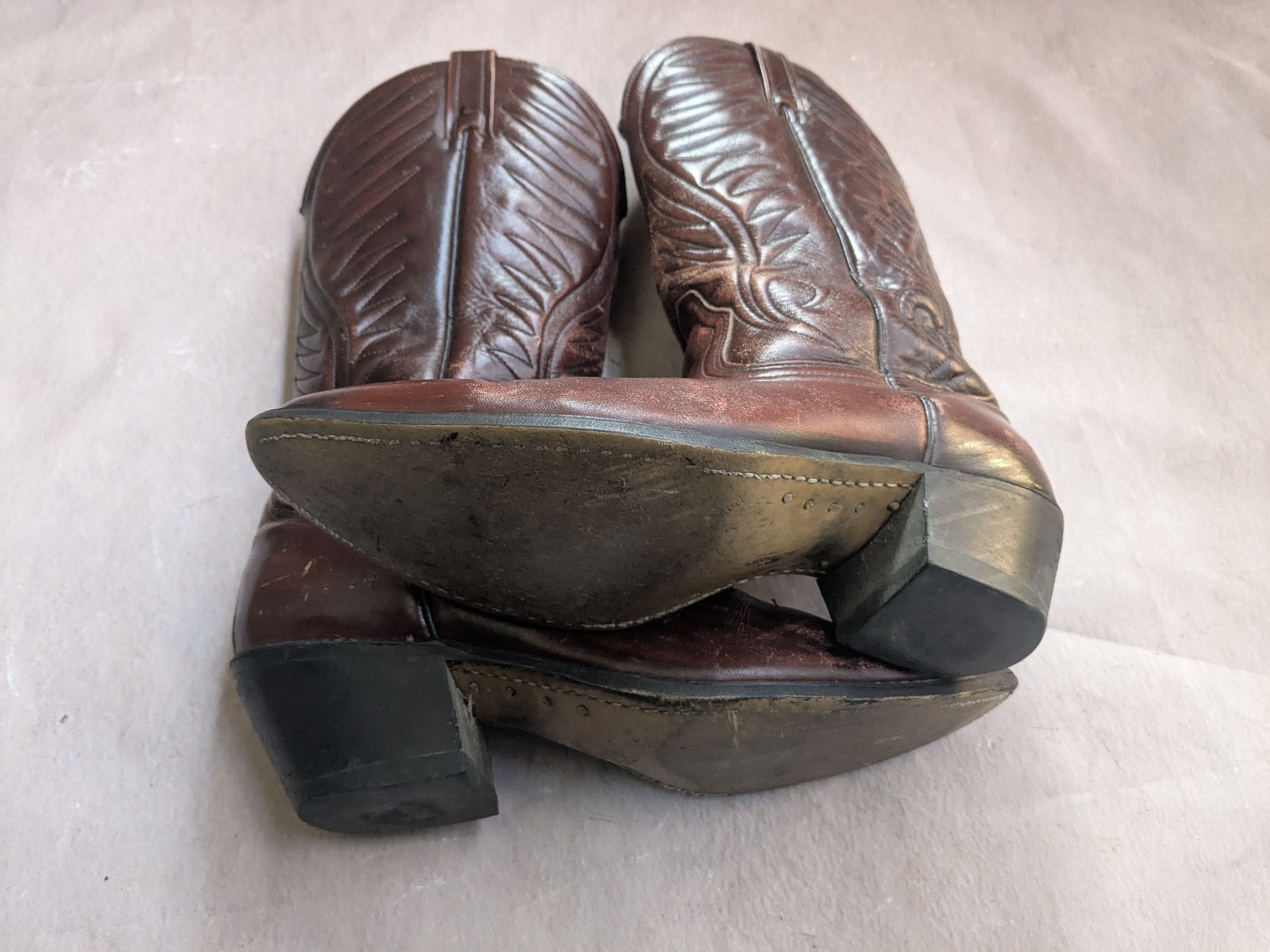 Vintage Acme Cowboy Boots Brown Leather 9 D USA Size US 9 / EU 42 - 14 Thumbnail