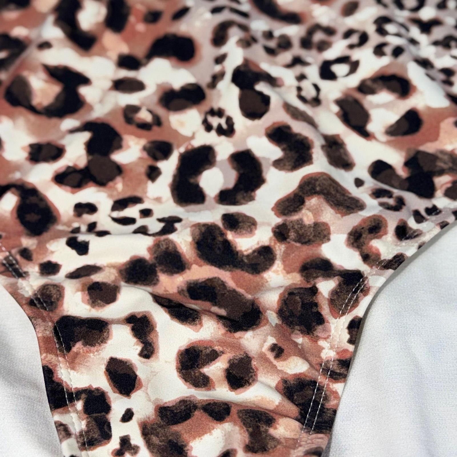 Other Time and Tru Leopard Print High-Waisted 1X Swim Bottoms Size ONE SIZE - 3 Thumbnail