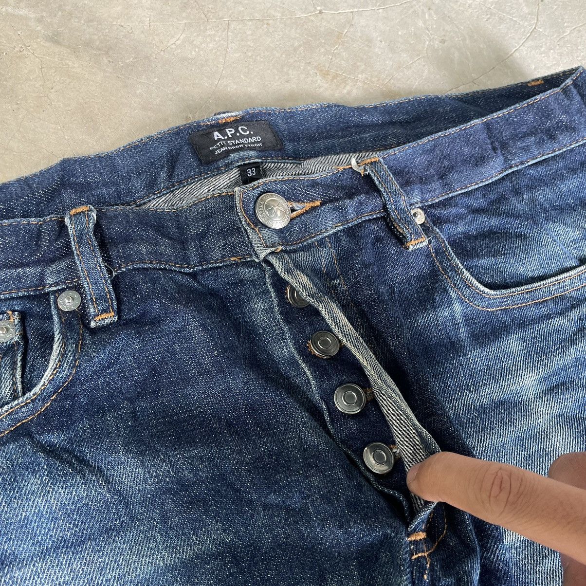 A.P.C. A.P.C. Selvedge Japan Raw Denim Indigo Distressed Jeans APC Size US 36 / EU 52 - 9 Thumbnail