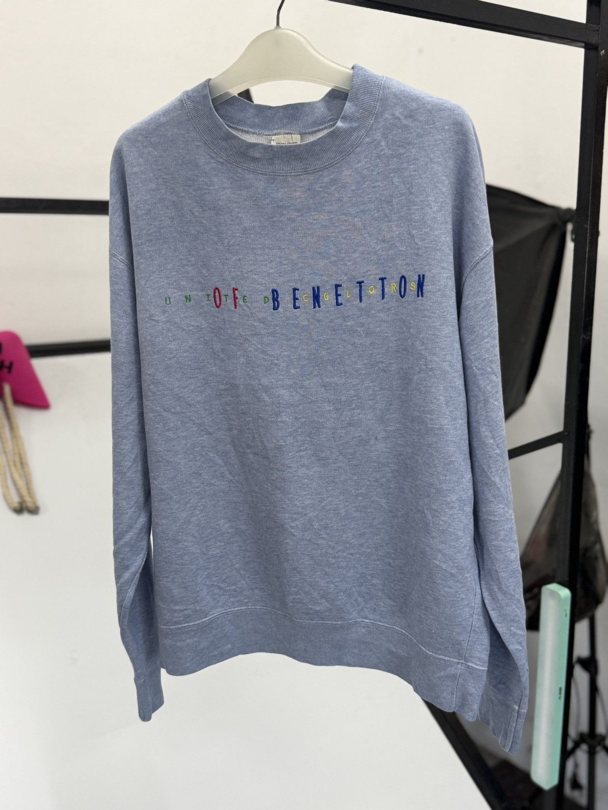 United Colors Of Benetton 🔥 90s United Colors of Benetton Colorway Embroidery Sweat -S Size US S / EU 44-46 / 1 - 2 Thumbnail