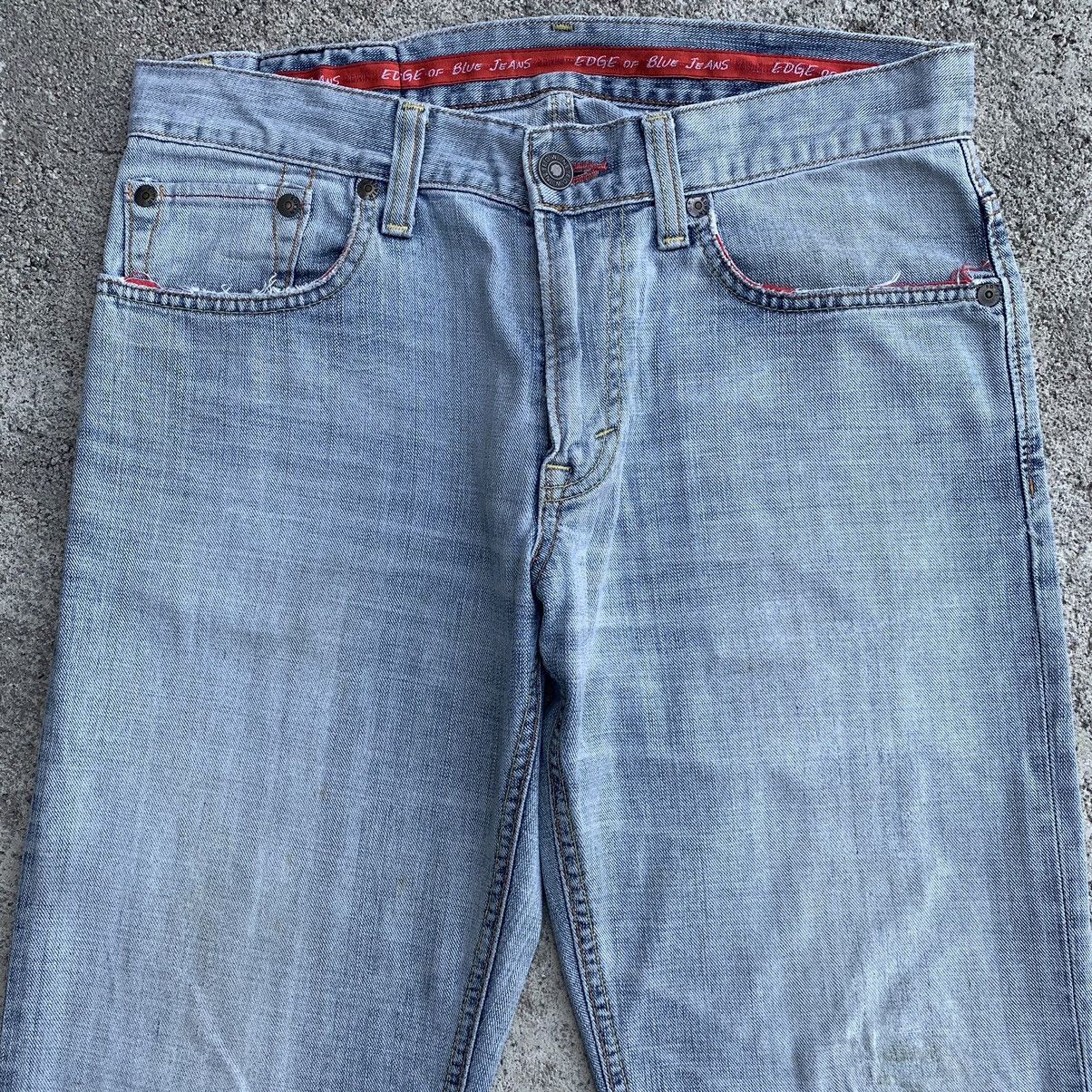 Japanese Brand Vintage 90s Era Japan Edwin Blue Washed Distressed Jeans W34 Size US 34 / EU 50 - 3 Thumbnail