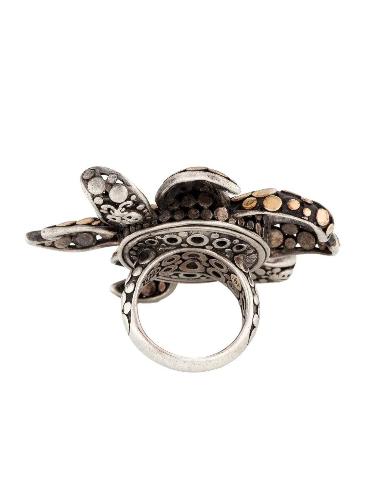 John Hardy John Hardy Two-Tone Dot Ayu Frangipani Flower Ring Size: 7 Size ONE SIZE - 3 Thumbnail