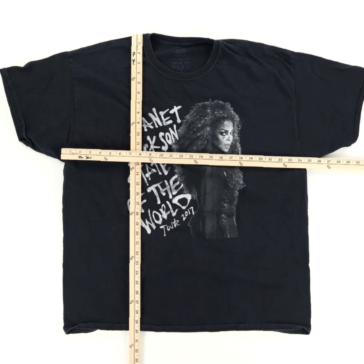 Fruit Of The Loom VINTAGE Janet Jackson State of World Tour 2017 Solid T-Shirt Black Men's 2XL Size US XXL / EU 58 / 5 - 3 Thumbnail