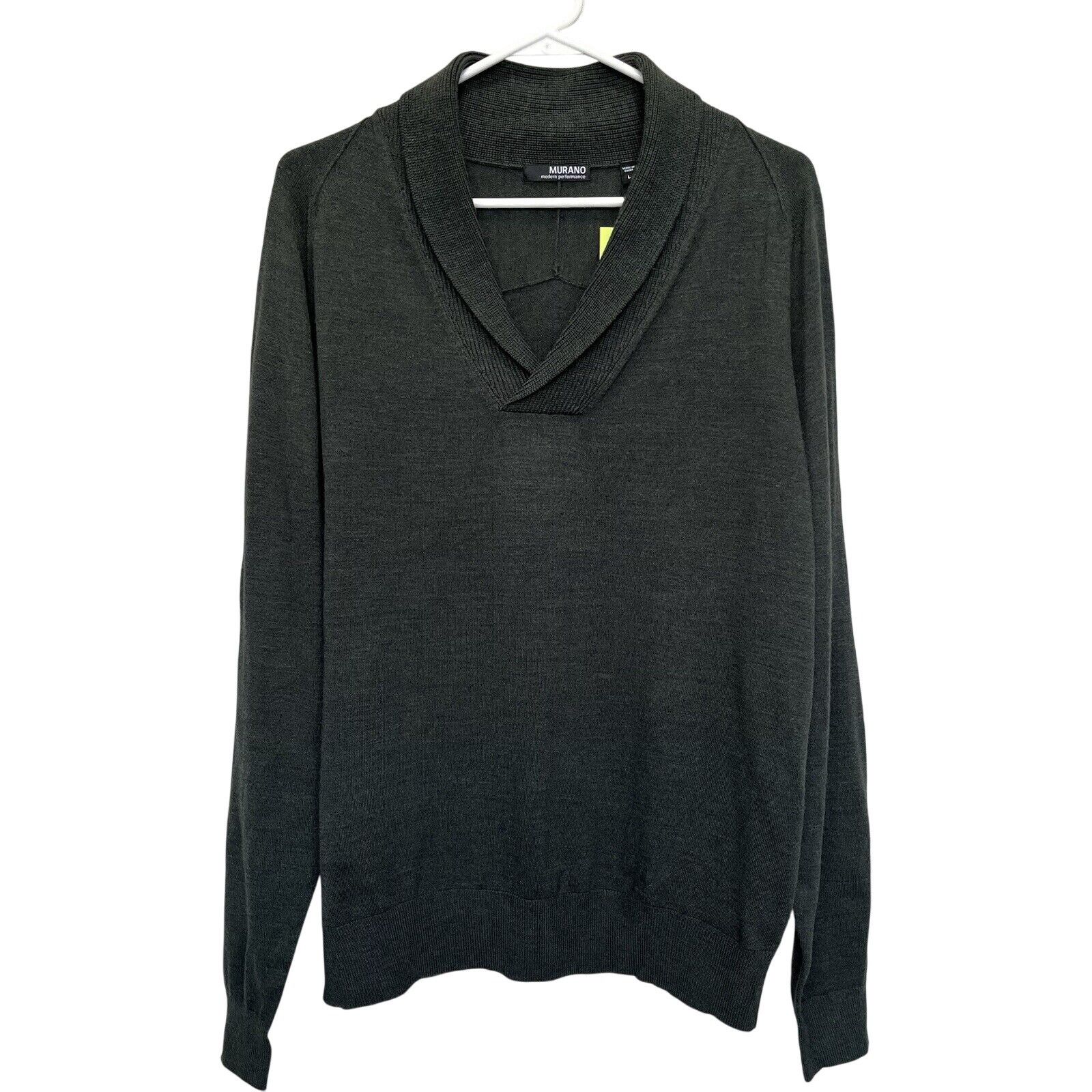 Murano Murano | Shawl Neck Sweater Large Green Knit NWT Size US L / EU 52-54 / 3 - 2 Thumbnail