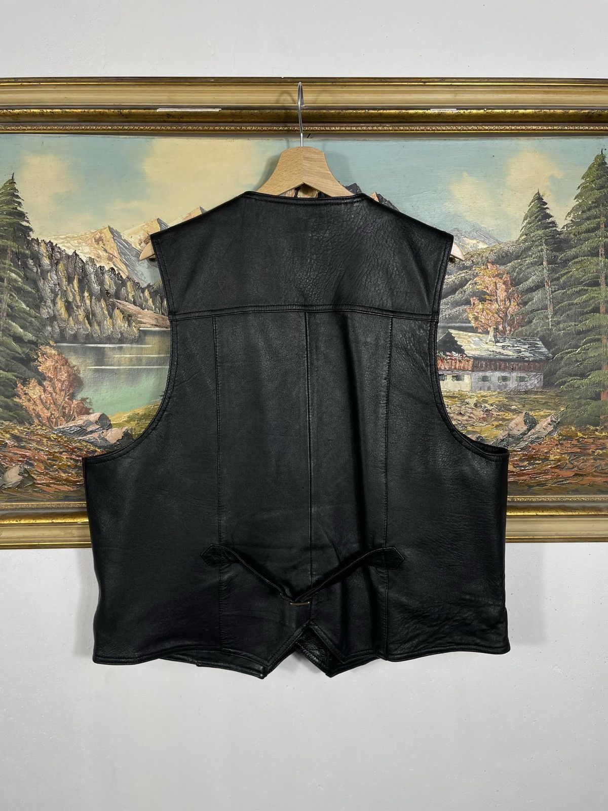 Vintage Vintage Y2k Real Leather Black Vest Jacket Punk Rock Motor Size US XL / EU 56 / 4 - 5 Thumbnail