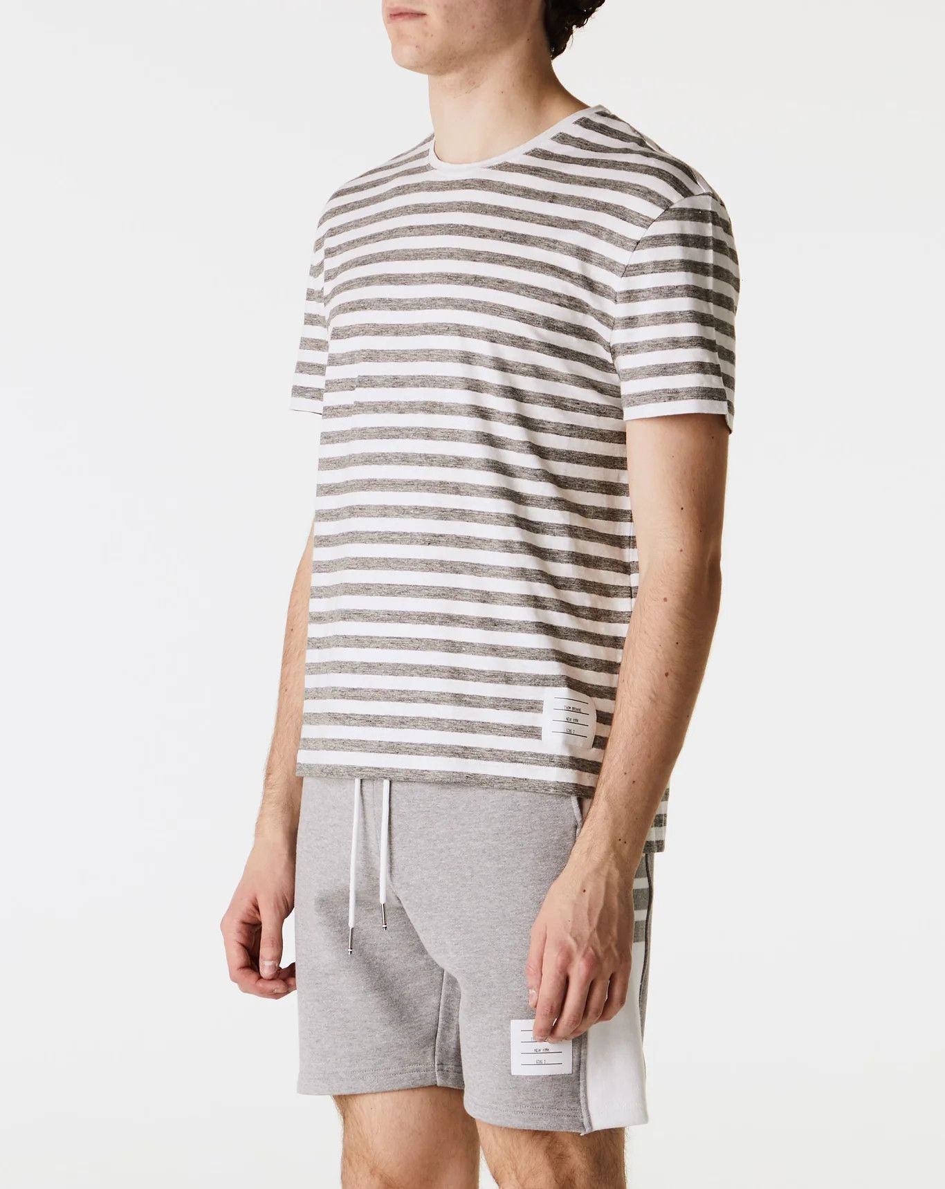 Thom Browne o1h1sh10525 Linen Jersey Ringer Tee in Grey Size US L / EU 52-54 / 3 - 3 Thumbnail