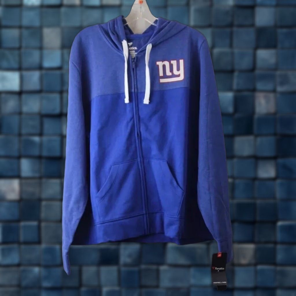 Vintage NWT Fanatics NFL New York Giants Graphic ZipUp Football Hoodie Women 2XL Blue Full Zip Giants Logo Plus Size Size XXL / US 16-18 / IT 52-54 - 1 Thumbnail