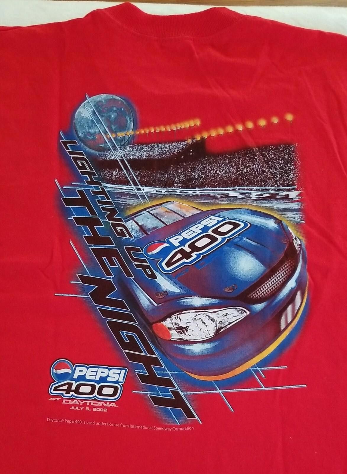Fruit Of The Loom Y2K Nascar Pepsi 400 Daytona Beach Racing T-Shirt 2002 NEW Size US XL / EU 56 / 4 - 1 Thumbnail