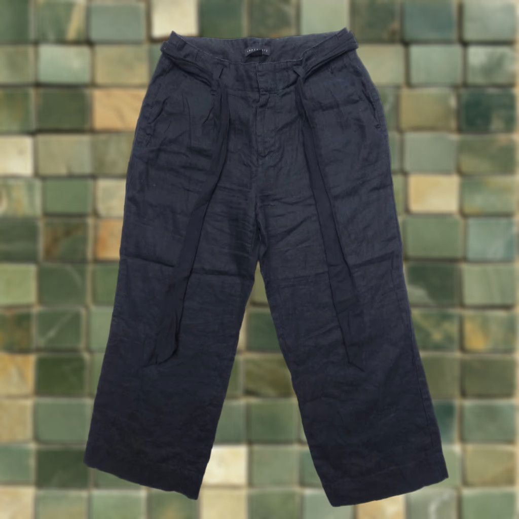 Sanctuary Sanctuary Pants Women 27 Black Linen Wide Leg High Rise Casual Size 27" / US 4 / IT 40 - 1 Thumbnail
