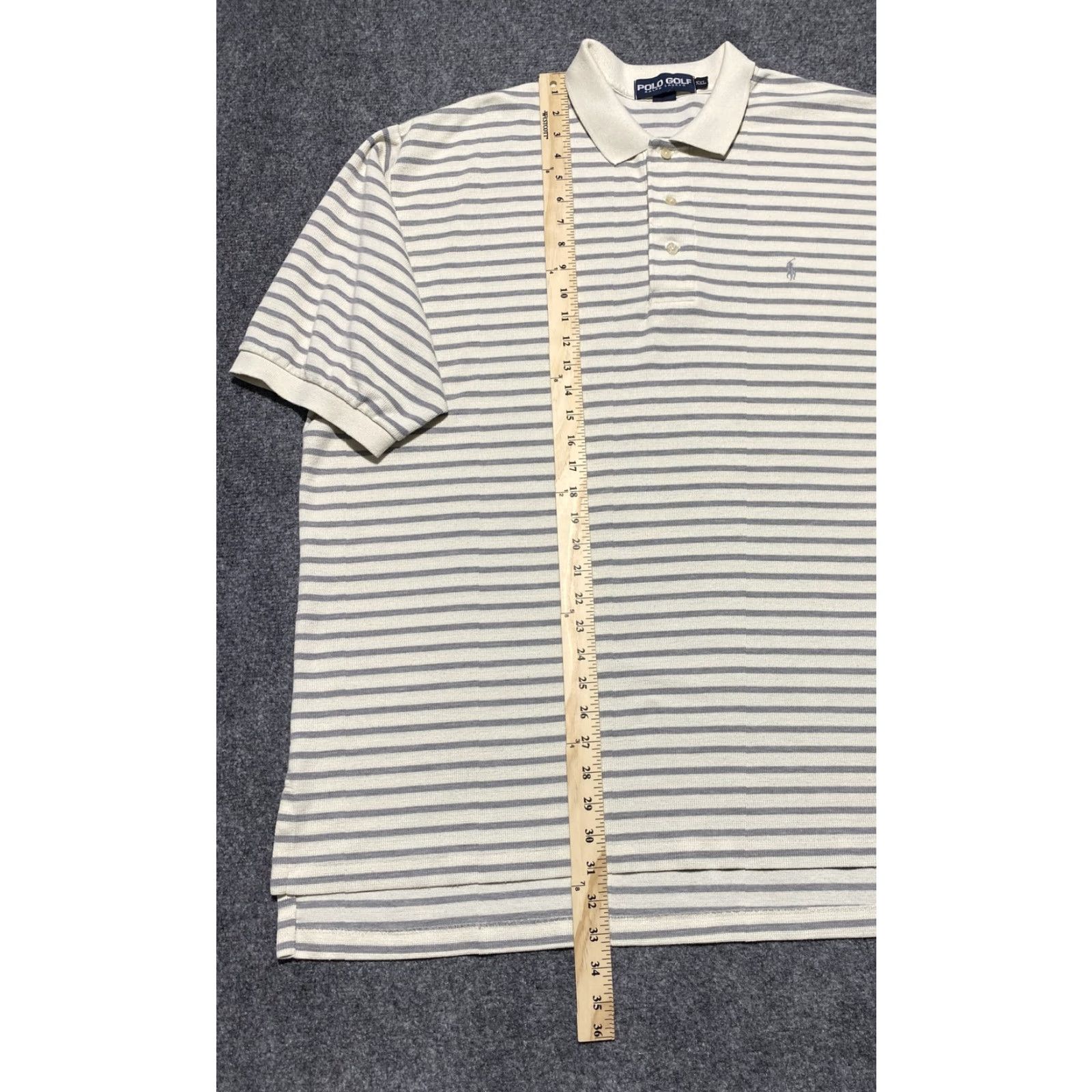 Polo Ralph Lauren Polo Ralph Lauren Polo Shirt Mens 2XL White Gray Striped Classic Casual Polo Golf Shirt Mens 2XL White Gray Striped Casual Size US XXL / EU 58 / 5 - 6 Thumbnail