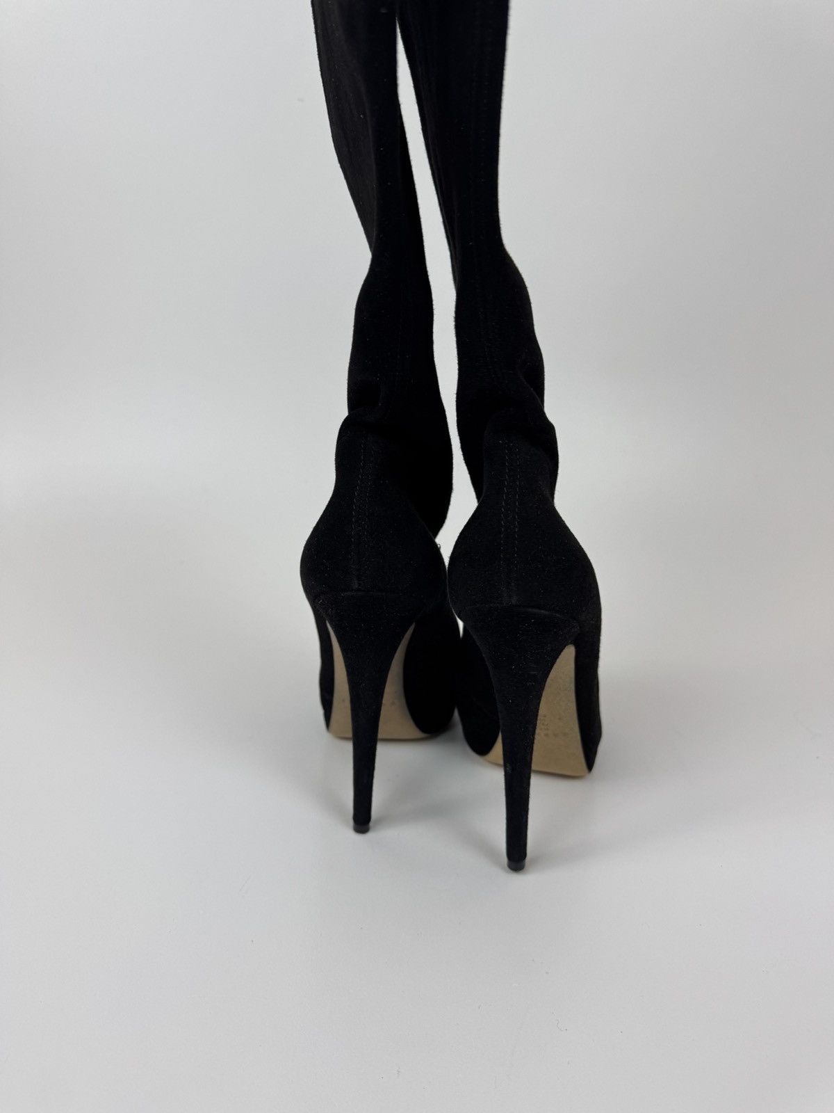 Casadei × Casedei CASADEI Suede Over The Knee Boots Stiletto Heels Avant Garde Size US 10 / IT 40 - 11 Thumbnail