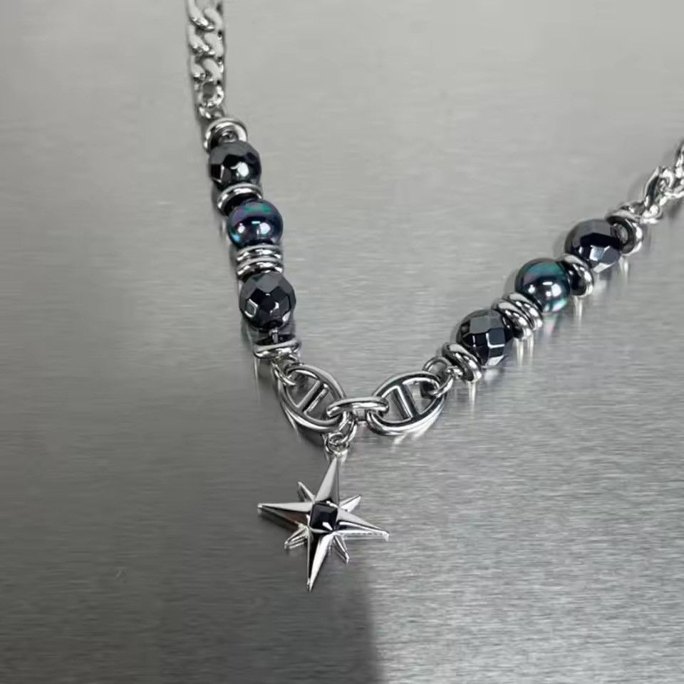 Japanese Brand Obsidian Star Necklace (55 + 5 cm ) Size ONE SIZE - 6 Thumbnail
