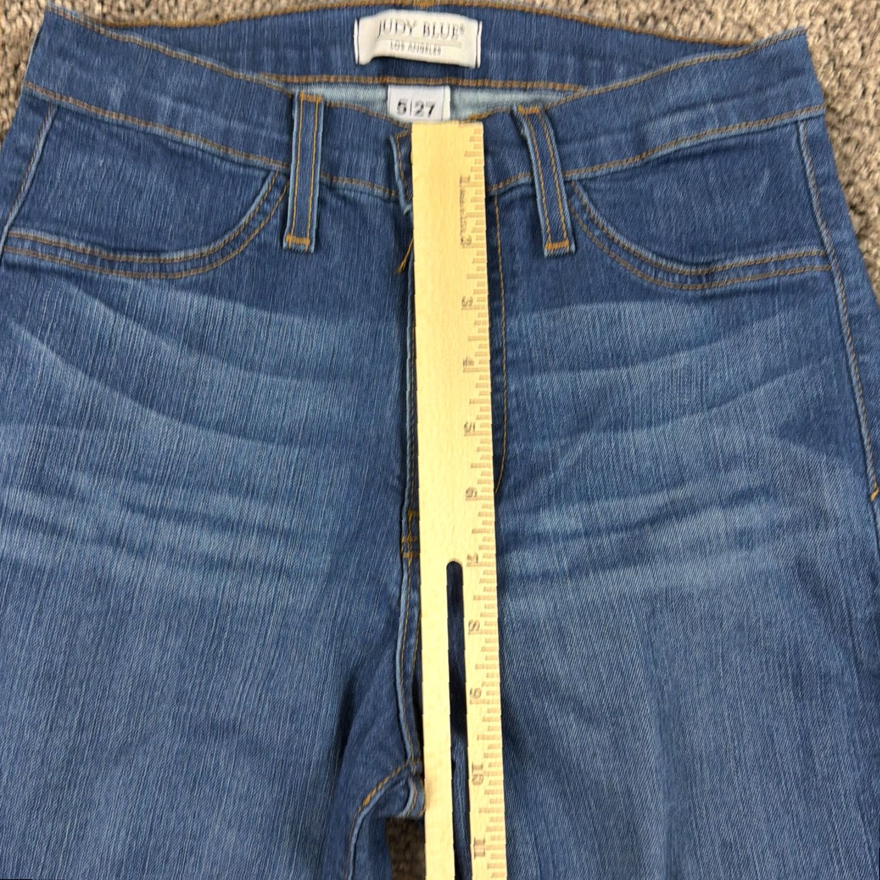 Vintage Judy Blue Jeans Womens 5 Flared High Rise Dark Wash Stretch Denim Regular Size 5 24x31 Blue Jeans Womens Flared Stretch 31 Inseam Size 27" / US 4 / IT 40 - 3 Thumbnail