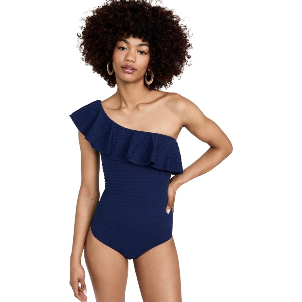 Shoshanna Standard Shoulder Ruffle One Piece Swimsuit 2 NWT