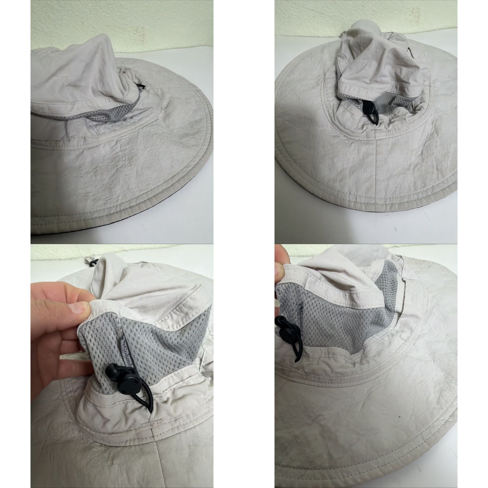 Vintage Columbia Boonie Hat Men M Gray Fisherman Fishing Hiking Strap Small/Medium Size ONE SIZE - 8 Thumbnail