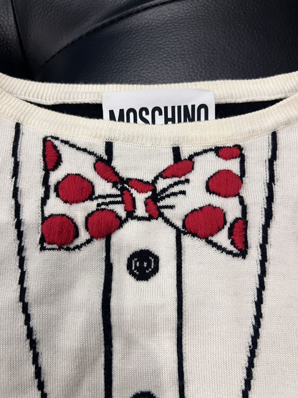 Moschino Moschino Jeremy Scott Trompe-l'œil Bow Rose Knit Top Size M / US 6-8 / IT 42-44 - 7 Thumbnail