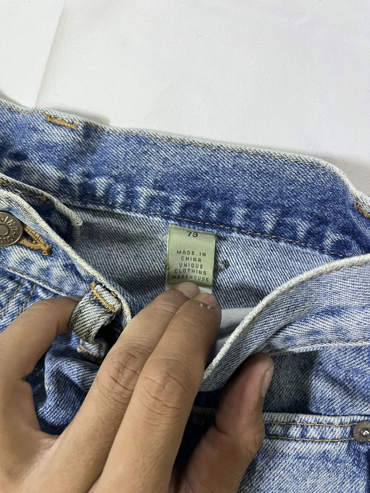 Japanese Brand UNIQUE WAREHOUSE CLOTHING PAINT SPLATTER JEANS Size US 30 / EU 46 - 4 Thumbnail