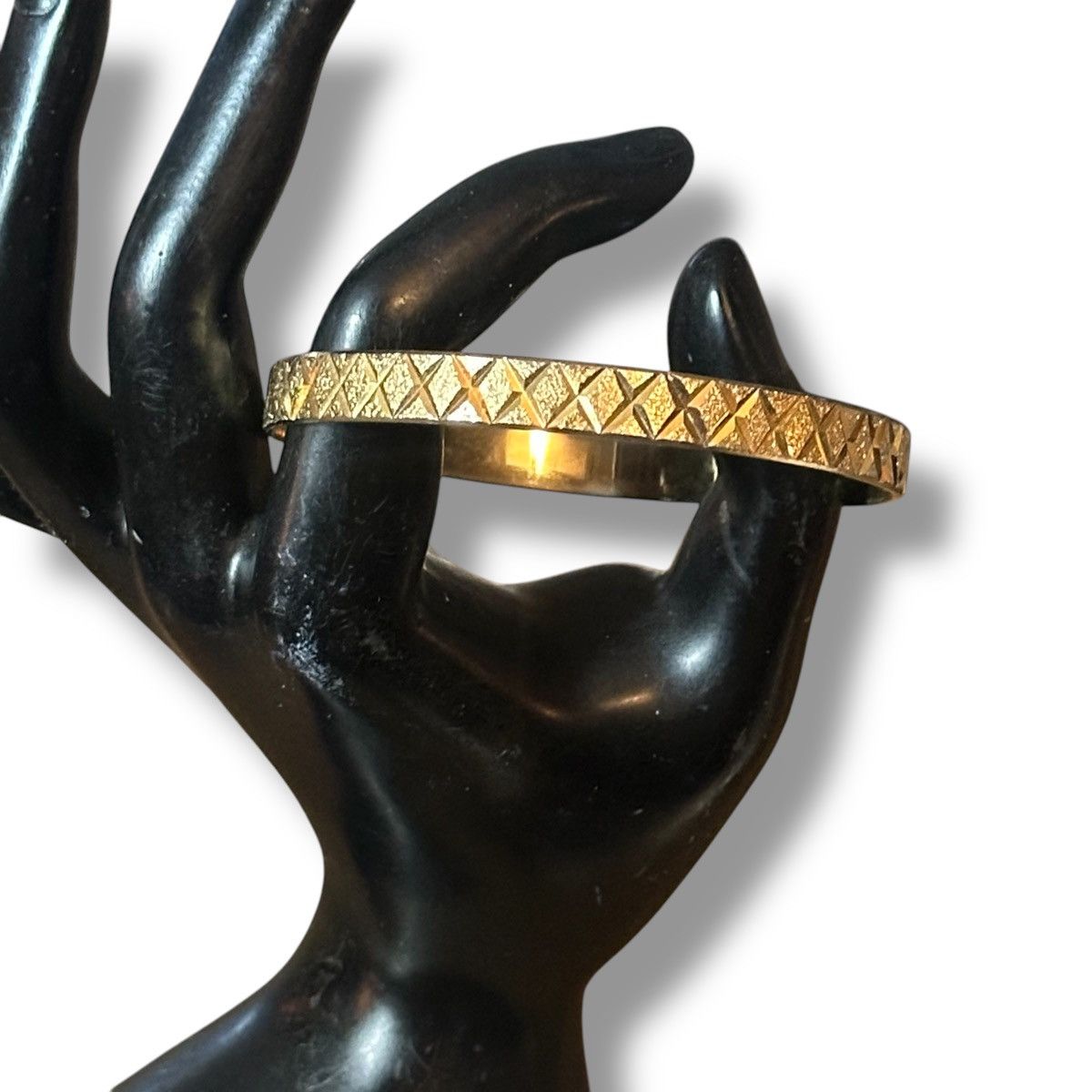 Vintage Vintage gold tone textured bangle bracelet Size ONE SIZE - 3 Thumbnail