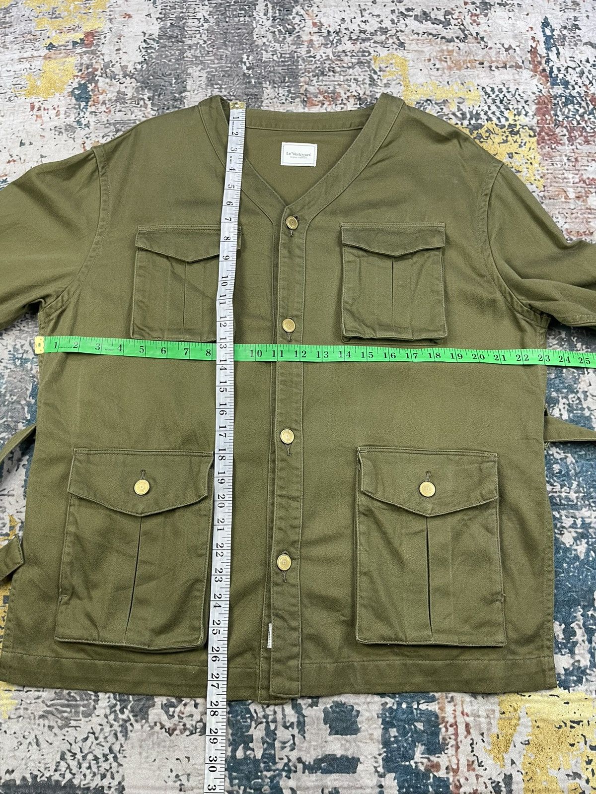 Japanese Brand Le Workware Journal Standard Collarless Belted Jackets Size M / US 6-8 / IT 42-44 - 11 Thumbnail