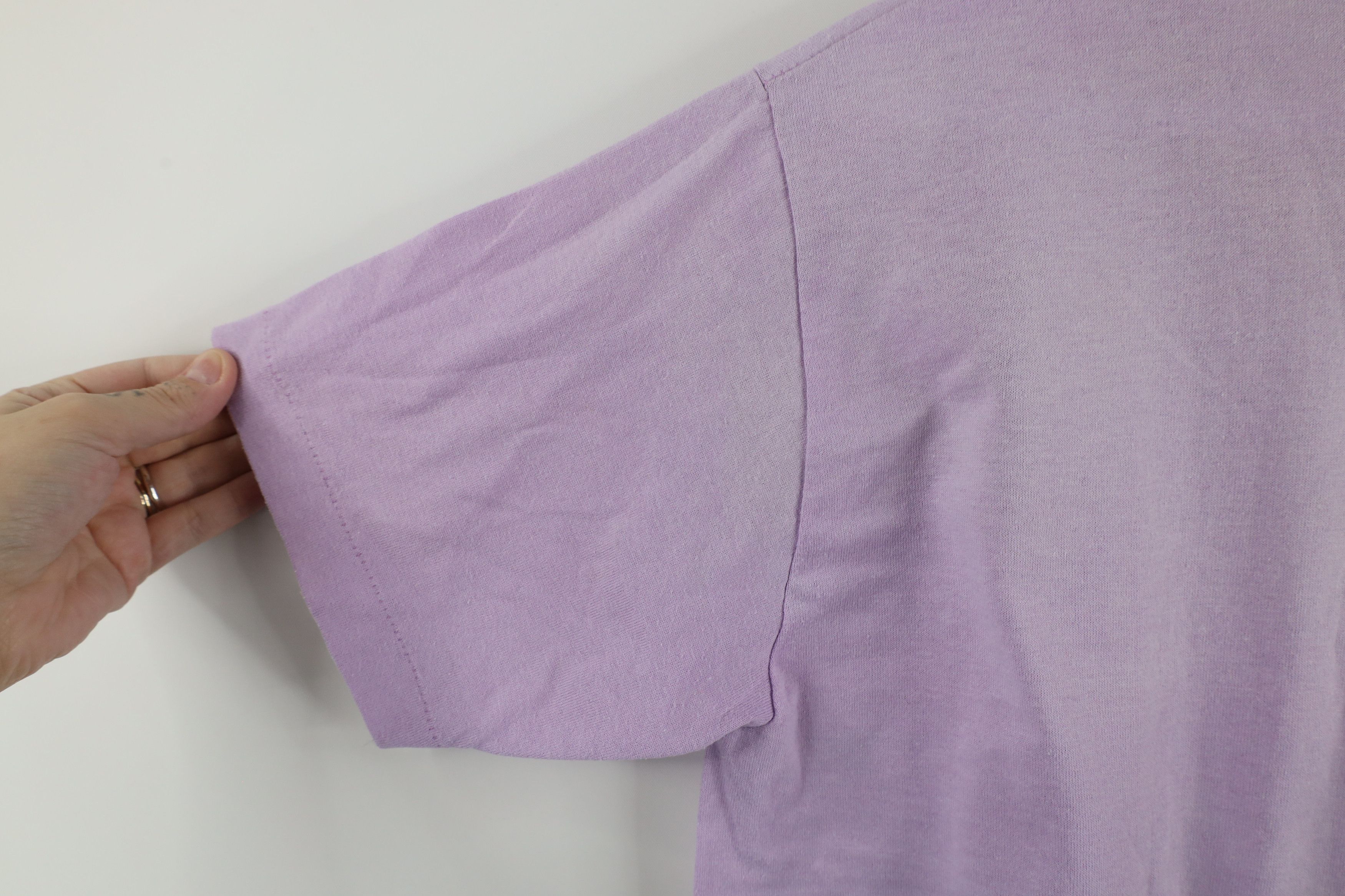 Vintage Vintage 70s Streetwear Blank Cropped T-Shirt Purple USA Size M / US 6-8 / IT 42-44 - 6 Thumbnail