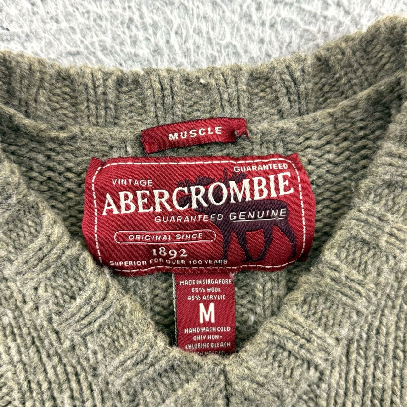 Abercrombie & Fitch VINTAGE Abercrombie & Fitch Mens M Green Ribbed Wool Blend Preppy Pullover Sweater Size US M / EU 48-50 / 2 - 6 Thumbnail