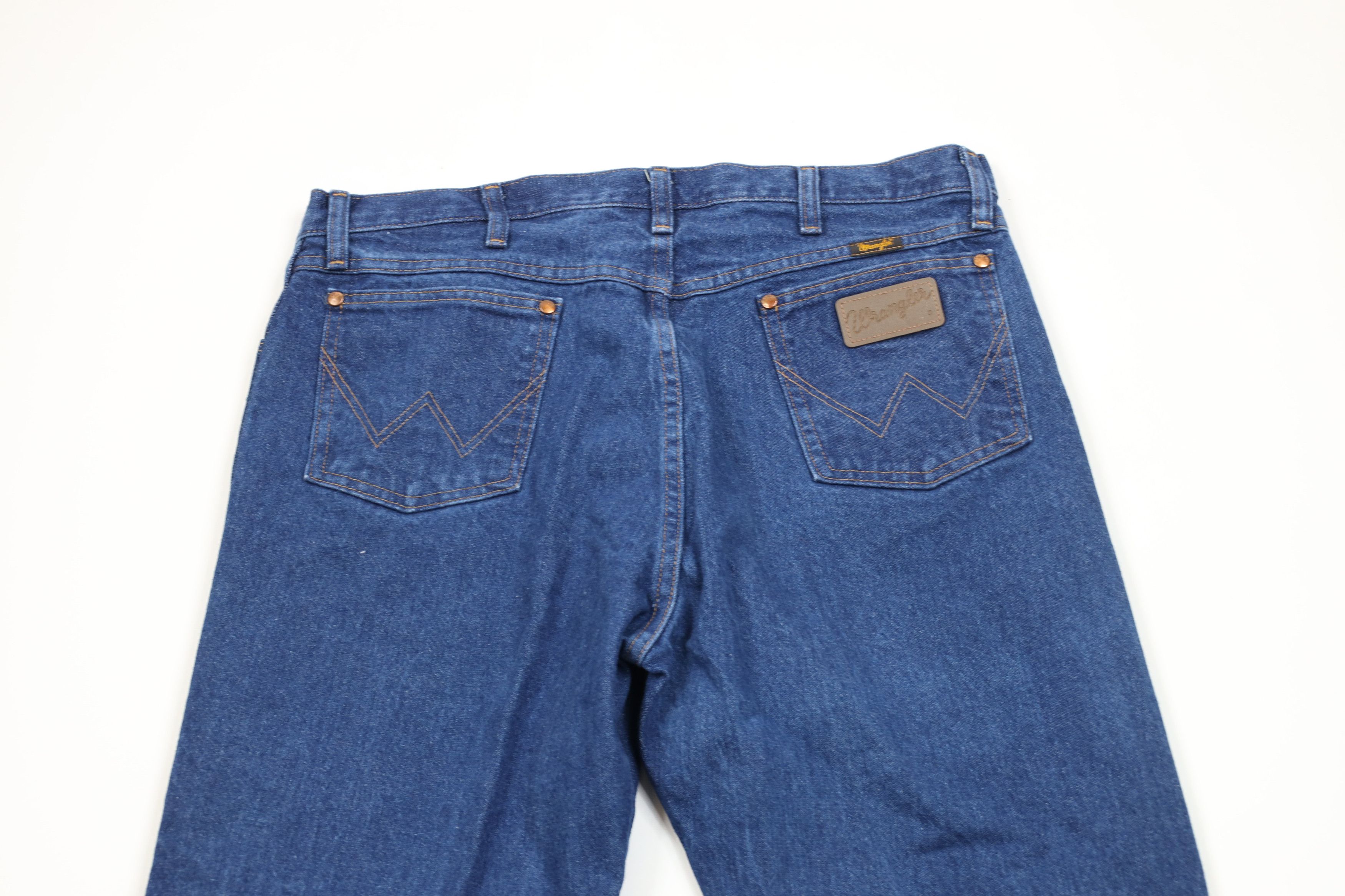 Vintage × Wrangler Vintage 90s Wrangler Western Straight Leg Denim Jeans Blue Size US 35 - 8 Thumbnail