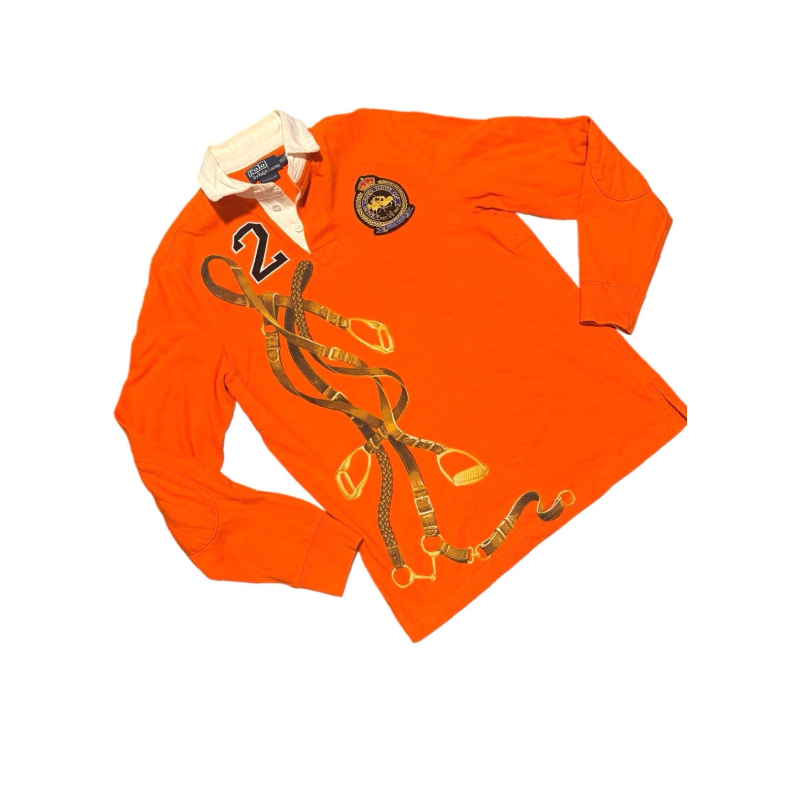 Polo Ralph Lauren Polo Ralph Lauren Equestrian Polo Men Pullover Orange Long Sleeve Size M Embroidered Vintage Size US M / EU 48-50 / 2 - 3 Thumbnail