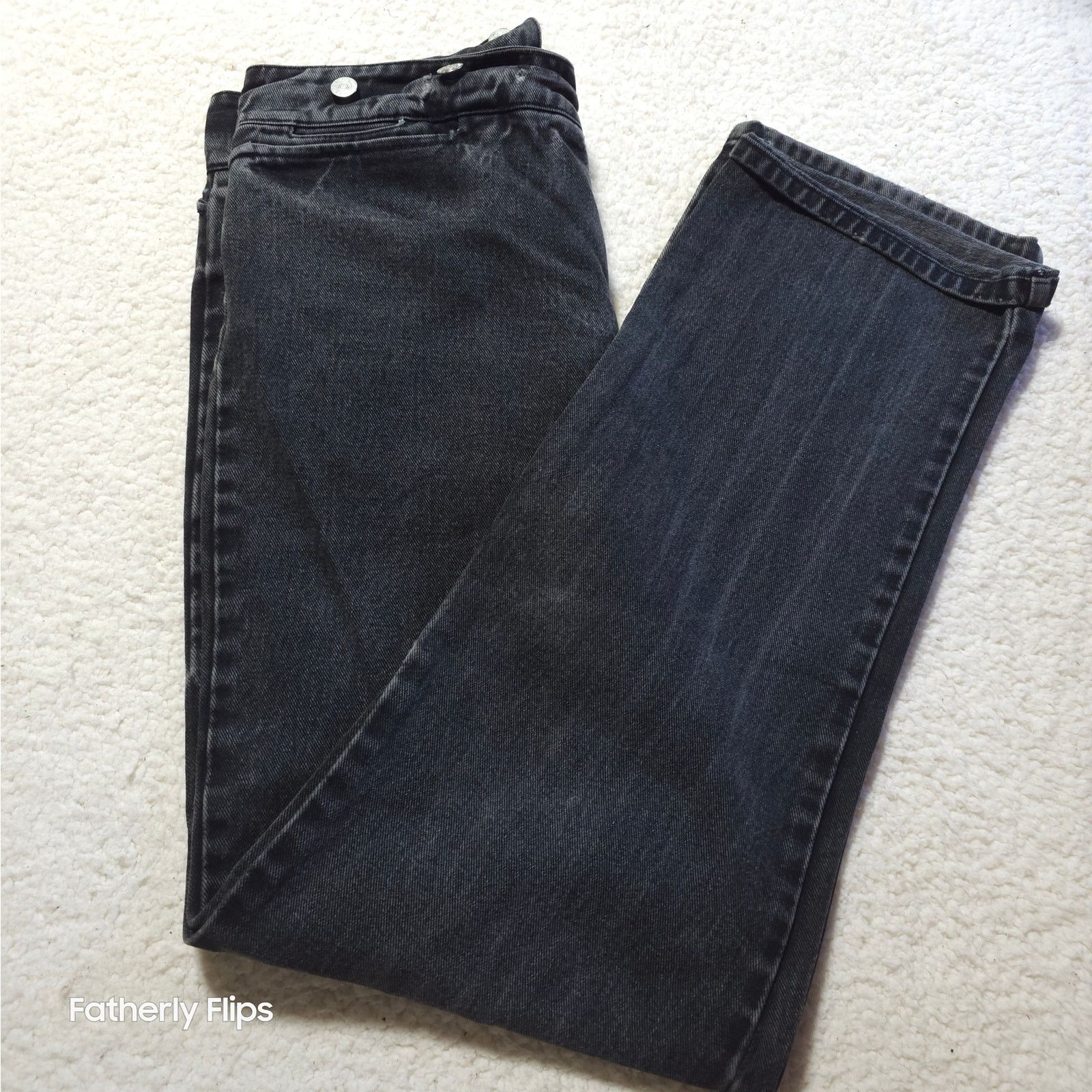 Other WAH Makers Black Cinch Back Jeans Size 36 Button Fly Denim Size US 36 / EU 52 - 11 Thumbnail