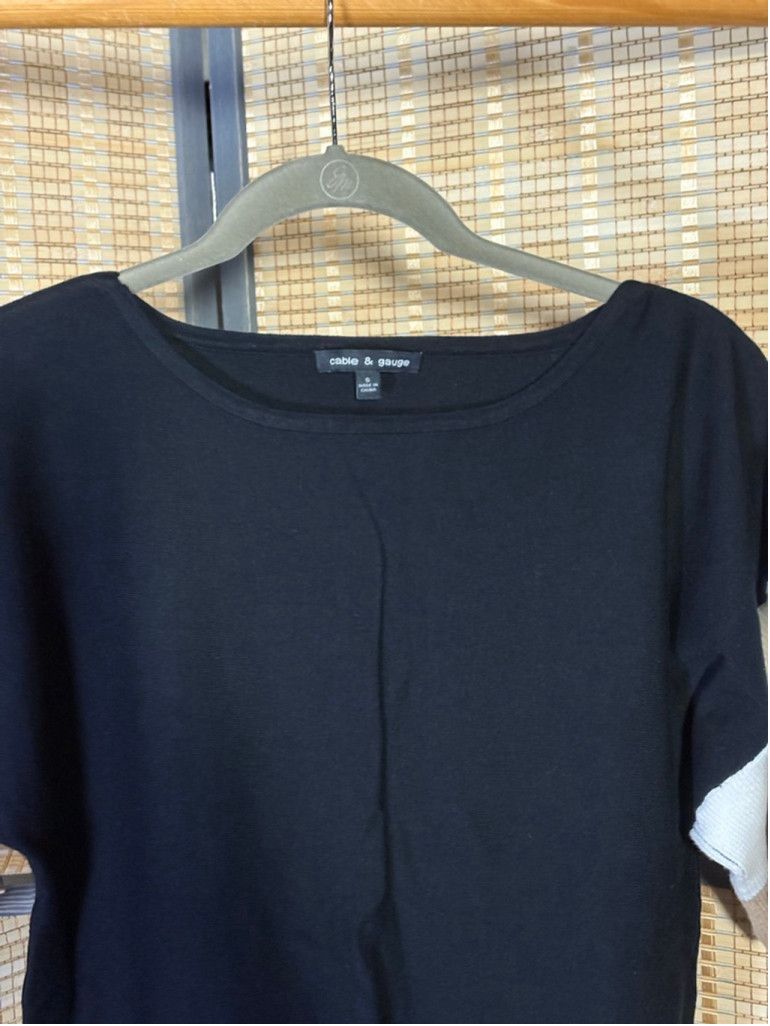 Other Women's Cable & Gauge Black Beige White Crew Neck Sweater Size S / US 4 / IT 40 - 2 Thumbnail