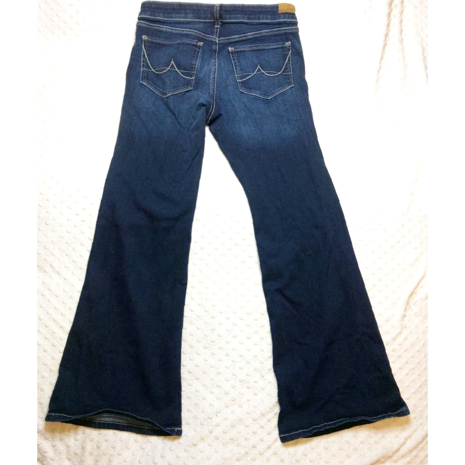 Ariat Ariat Jeans Womens 29S Blue Perfect Rise Flare Stretch Denim Ranch Farm Cowgirl Jeans Casual Regular 5-Pocket Cowboy Southwestern Horse Womens Size 29" - 6 Thumbnail