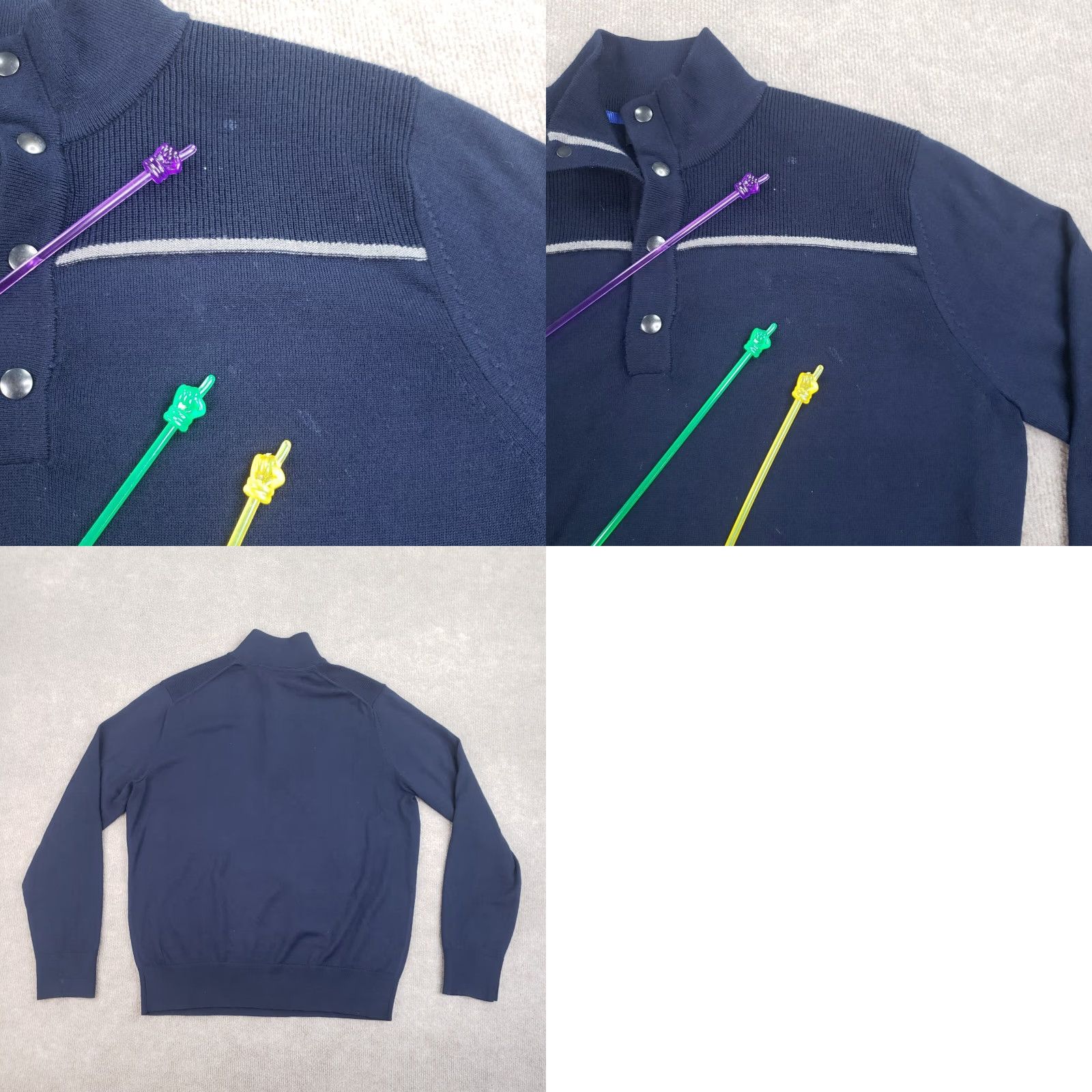 Banana Republic Banana Republic Mens Large Blue Long Sleeve Mock Neck Sweater Size US L / EU 52-54 / 3 - 8 Thumbnail