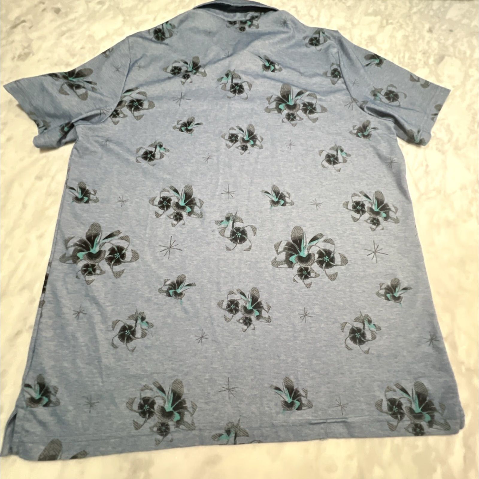 TravisMathew TRAVIS MATHEW Polo Shirt Men’s 2XL Blue Floral Print Golf Pima Cotton Blend Logo Shirt Size US XXL / EU 58 / 5 - 6 Thumbnail