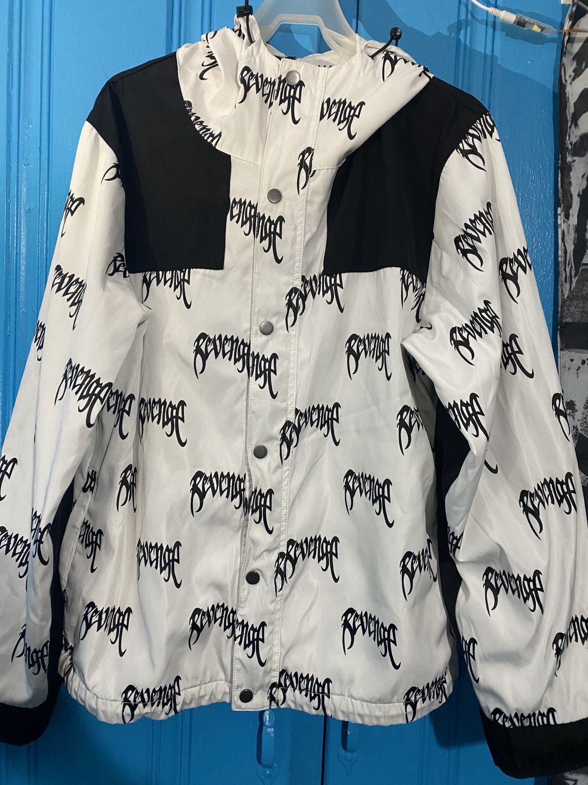 image of Revenge All Over 3M Print Jacket in White, Men's (Size Small)
