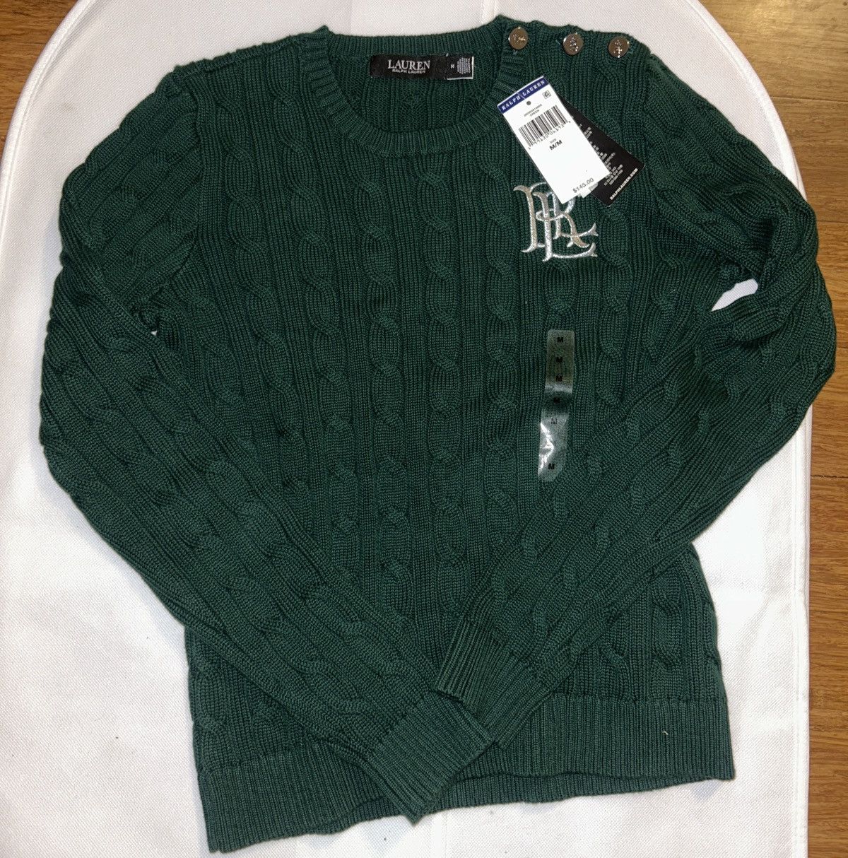 Lauren Ralph Lauren Luaren Ralph Lauren Button-Trim Cable-Knit Cotton Sweater Size M / US 6-8 / IT 42-44 - 1 Thumbnail