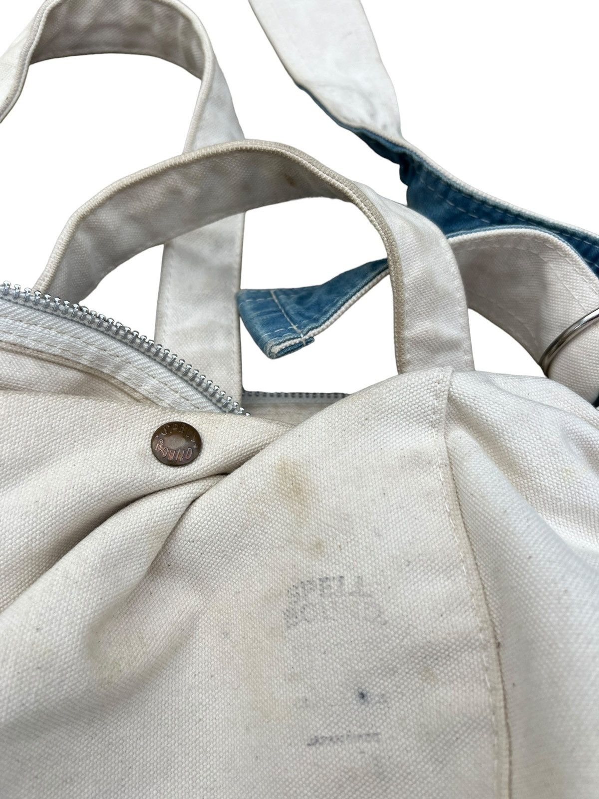 Japanese Brand Vintage Spellbound Patina Dirty Canvas 2 Way Tote Bag Size ONE SIZE - 19 Thumbnail