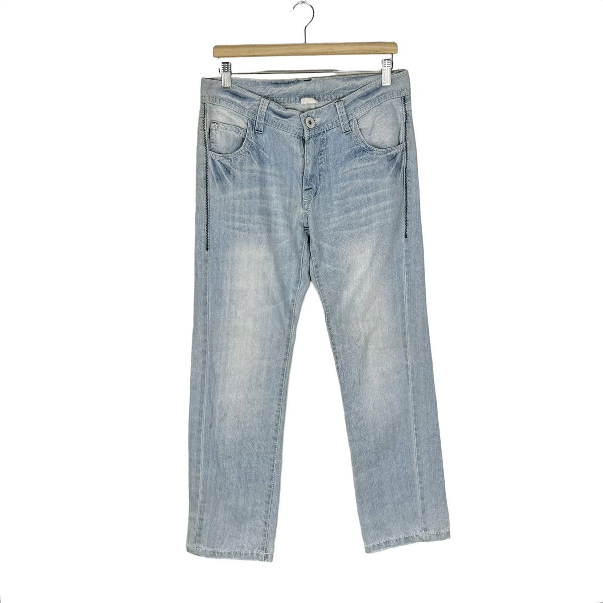 Blue Blue Japan ☀️BLUE MOON BLUE DENIM JEANS SINGLE POCKET PANTS Size US 32 / EU 48 - 3 Thumbnail