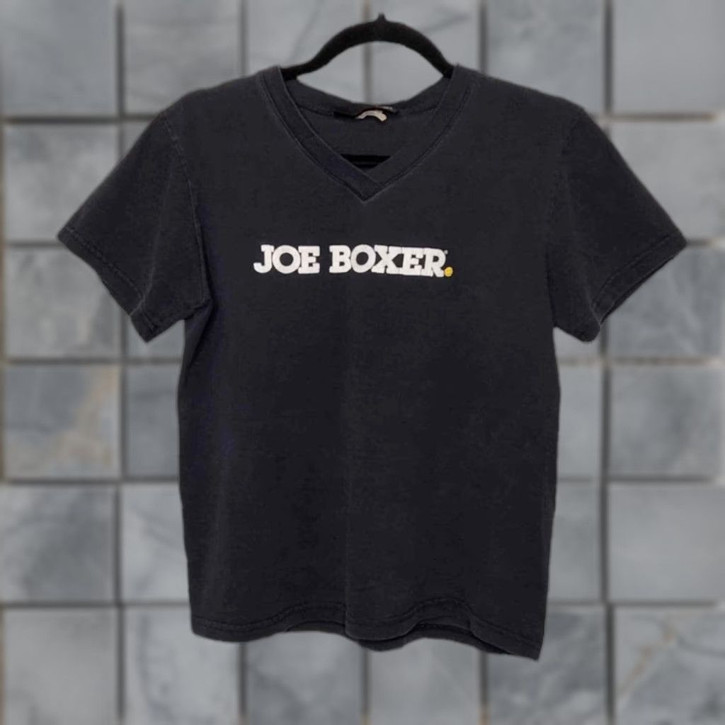 Vintage VINTAGE Joe Boxer Shirt Ladies L Black 90s Smiley Face V Neck Girls Women T-Shirt Tee Shirt Size L / US 10 / IT 46 - 1 Thumbnail
