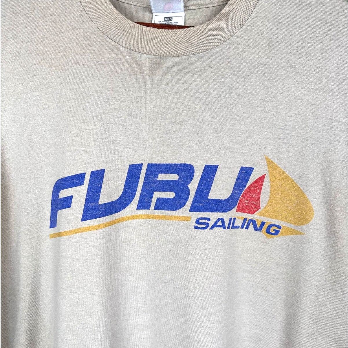 Fubu × Vintage Vintage Y2K Fubu Sailing T Shirt Sz XXL Tan Graphic Size US XXL / EU 58 / 5 - 5 Thumbnail