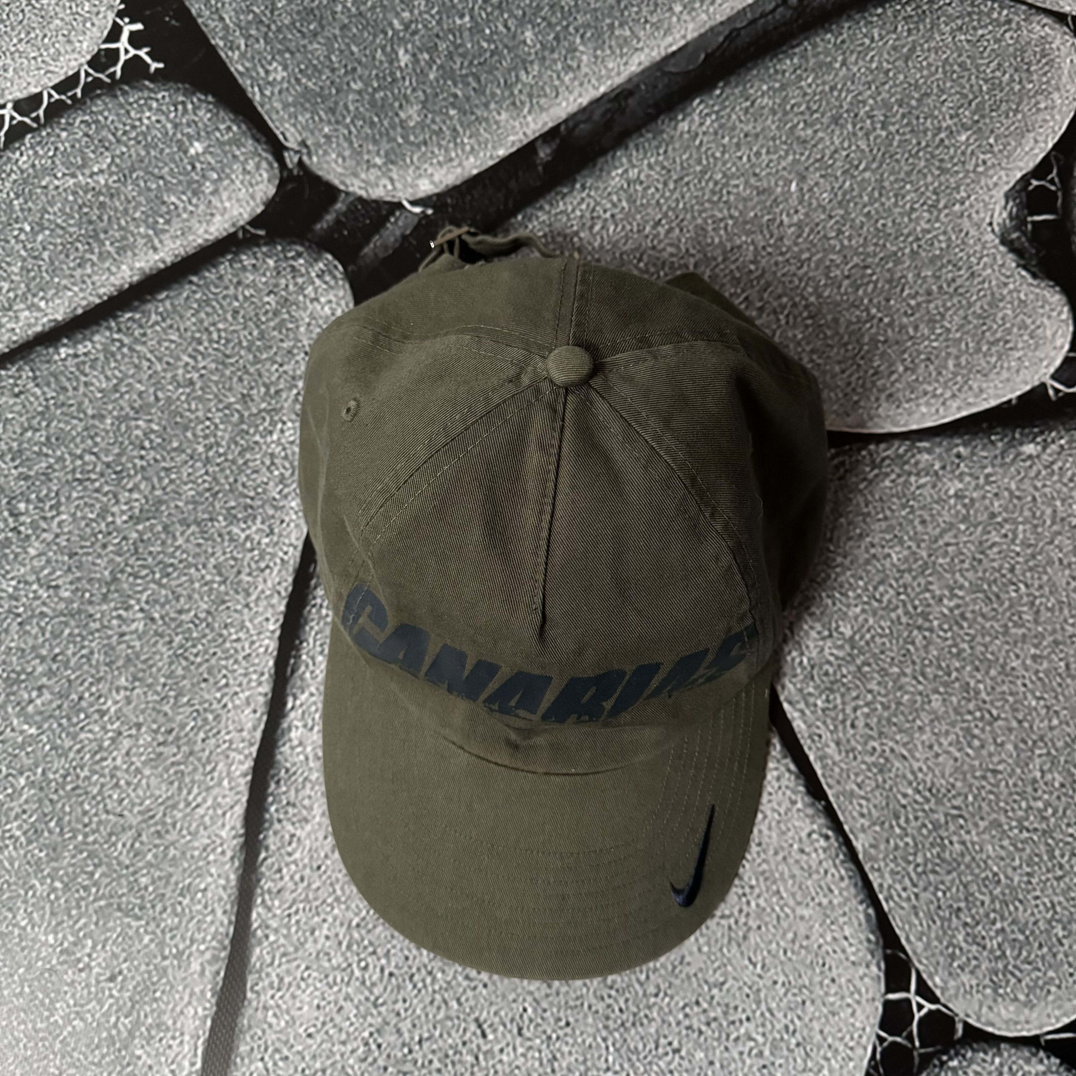 Nike × Vintage NIKE CANARIAS LIMITED EDITION DOUBLE SWOOSH KHAKI CAP Size ONE SIZE - 3 Thumbnail