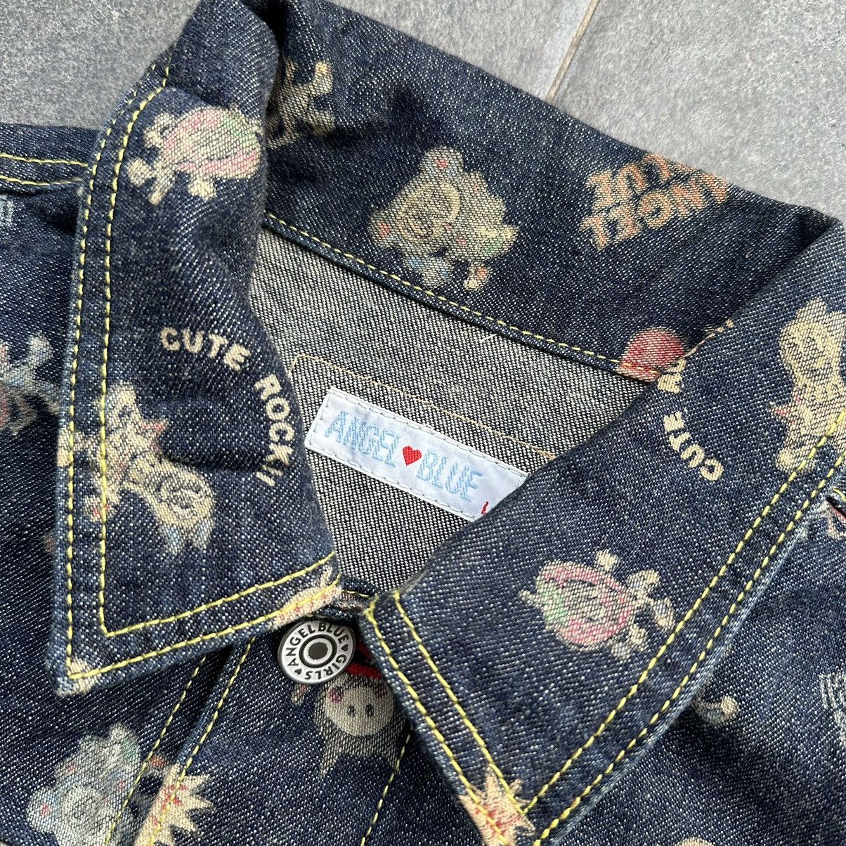 Angel Blue × Hysteric Glamour × Japanese Brand 2000s Angel Blue Printed Cute Rock Denim Jacket Size M / US 6-8 / IT 42-44 - 2 Thumbnail