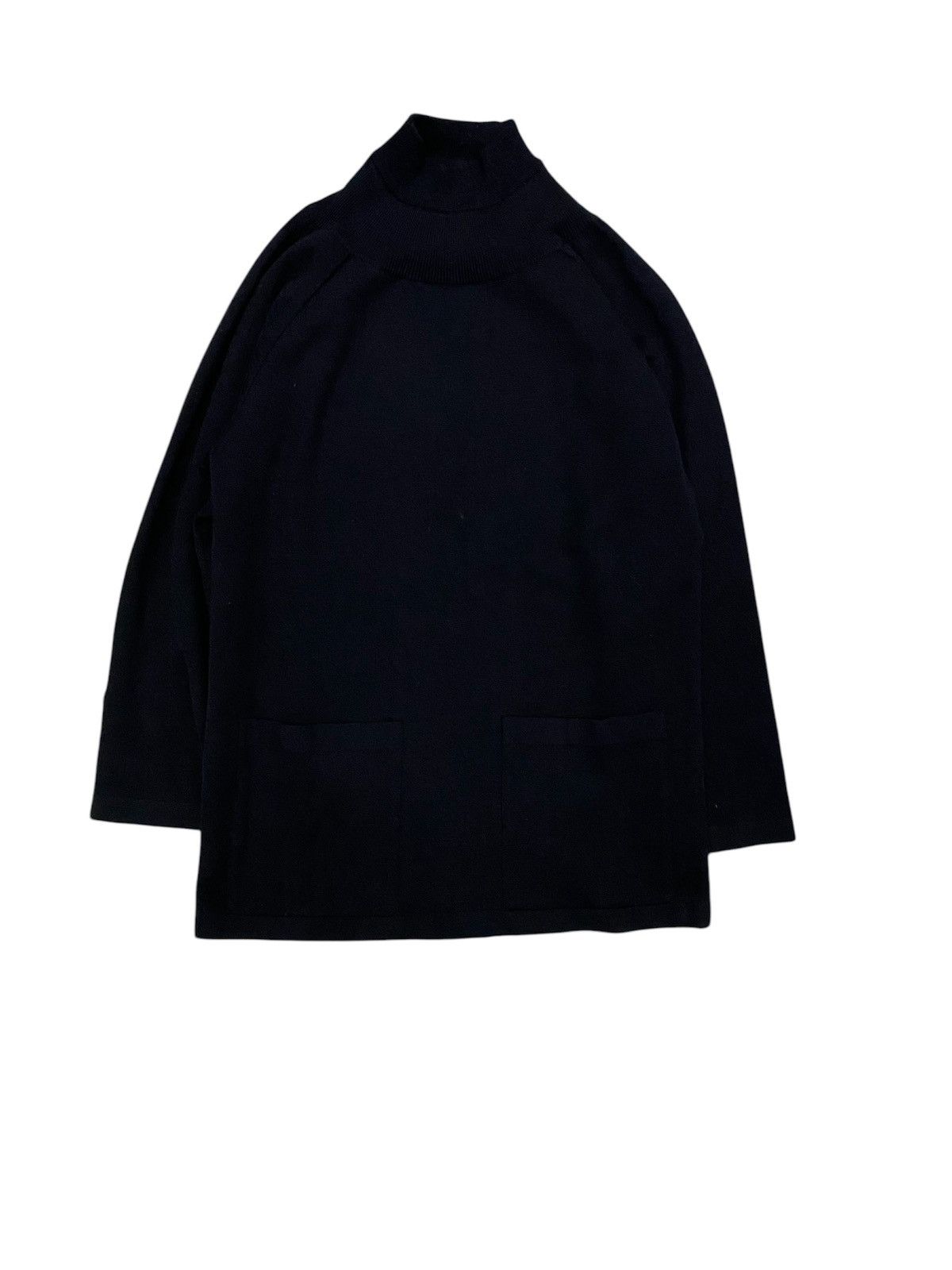Yves Saint Laurent 1990s High neck bush pocket super black wool Size M / US 6-8 / IT 42-44 - 1 Thumbnail