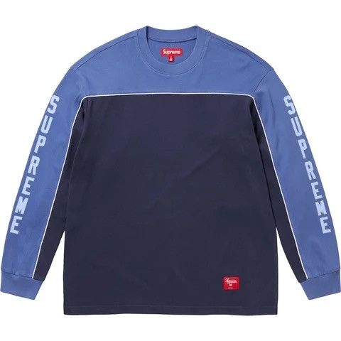 Supreme Supreme paneled piping Long-sleeve Top “Navy” Size US M / EU 48-50 / 2 - 1 Thumbnail