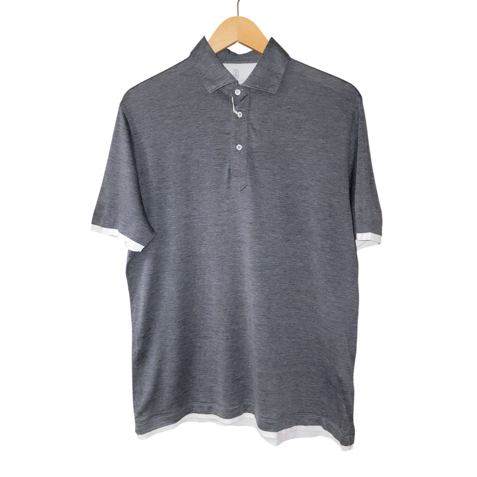 Brunello Cucinelli Brunello Cucinelli Layered-Effect Silk-Cotton Polo Shirt – S Size US M / EU 48-50 / 2 - 1 Thumbnail