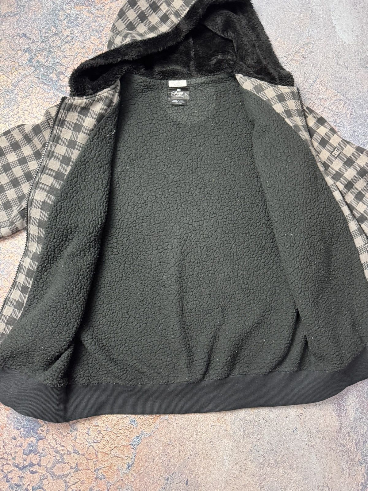 DC DC Shoes Men Hoodie Gray Cotton Plaid Premium Y2K Skate Size US XL / EU 56 / 4 - 9 Thumbnail