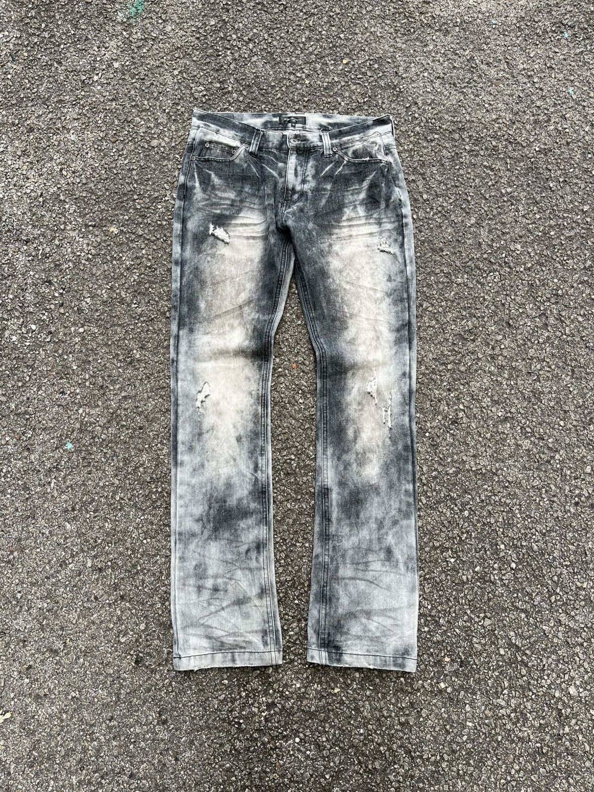 Hysteric Glamour In the Attic Jeans Acid Wash Smoke Distressed Punk Denim Size US 30 / EU 46 - 1 Thumbnail
