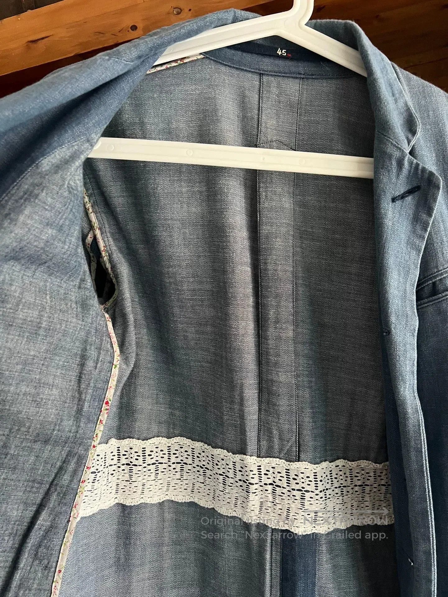 Japanese Brand Women's Vintage Style Denim Trench Coat. Size M / US 6-8 / IT 42-44 - 7 Thumbnail