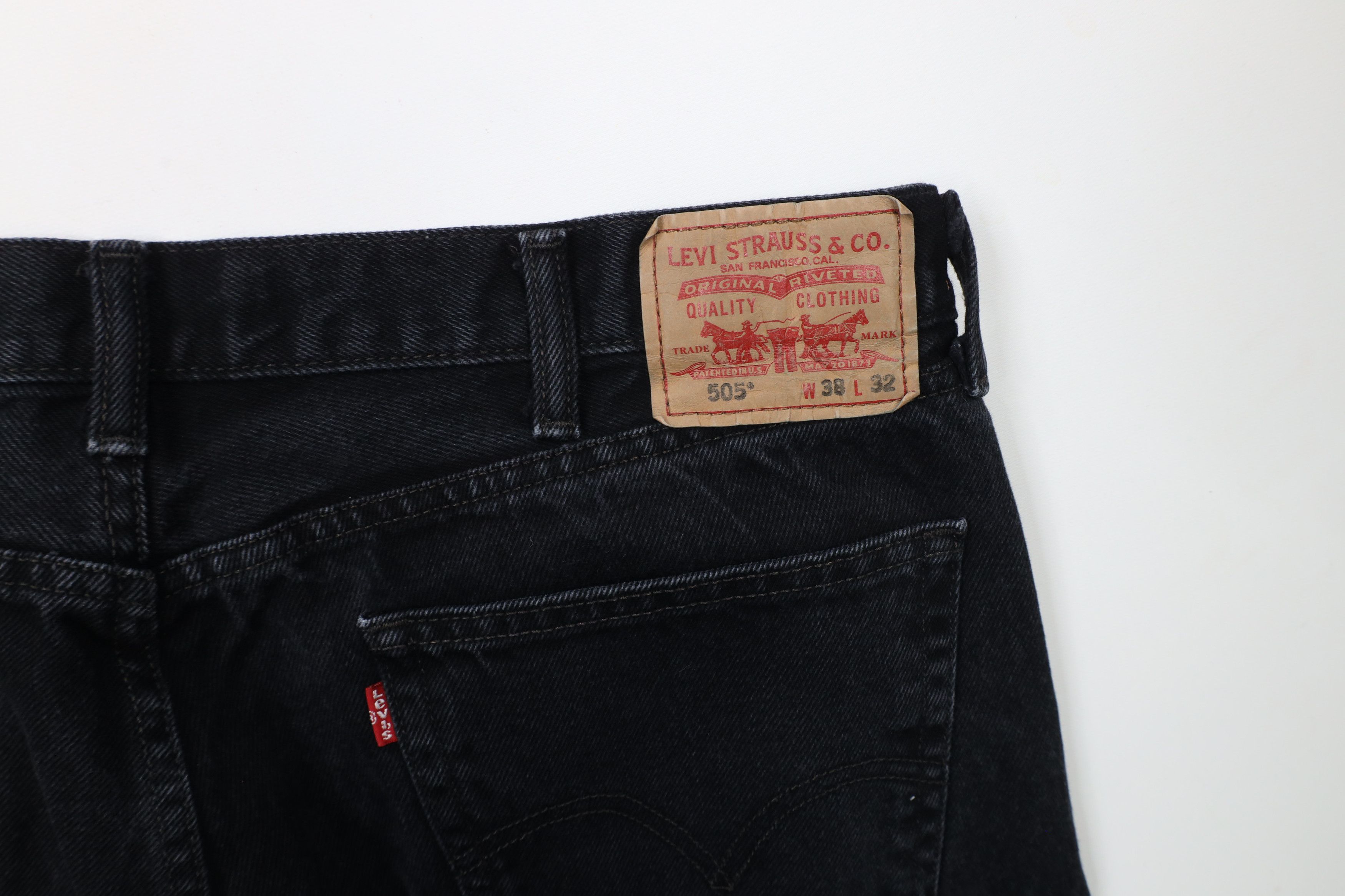 Levi's × Vintage Vintage Y2K Levis 505 Regular Fit Denim Jeans Black Cotton Size US 38 / EU 54 - 13 Thumbnail