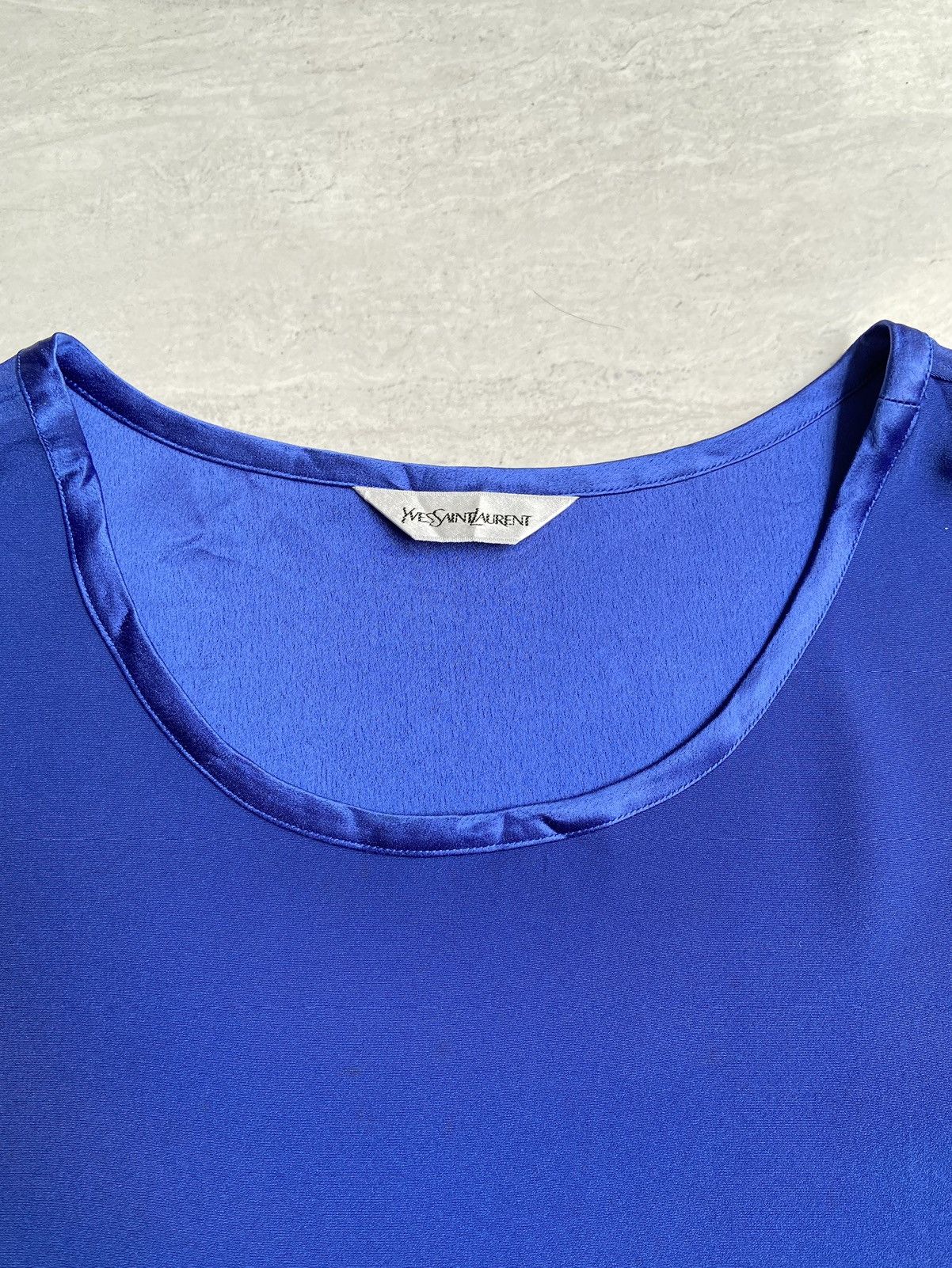 Yves Saint Laurent YVES SAINT LAURENT Blue Sleeveless T-shirt Size US XS / EU 42 / 0 - 5 Thumbnail